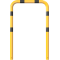 Anti-nudge hoop | steel tube  76 mm | yellow / black | total width: 1000 mm | height above ground: 1150 mm | for casting in concrete